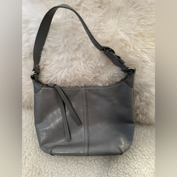 Coach Shoulder Bag Gray Leather with Matching Wallet - Picture 3 of 5